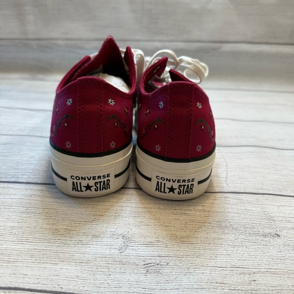 Converse Women’s Maroon Floral Sneakers - Picture 7 of 11